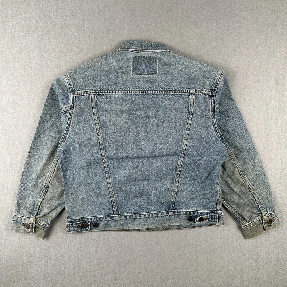 Levi's Denim Trucker Jacket Women's Large Blue 1984 Distressed Workwear 57510